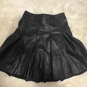 Hollister Black Faux Leather Skater Skirt